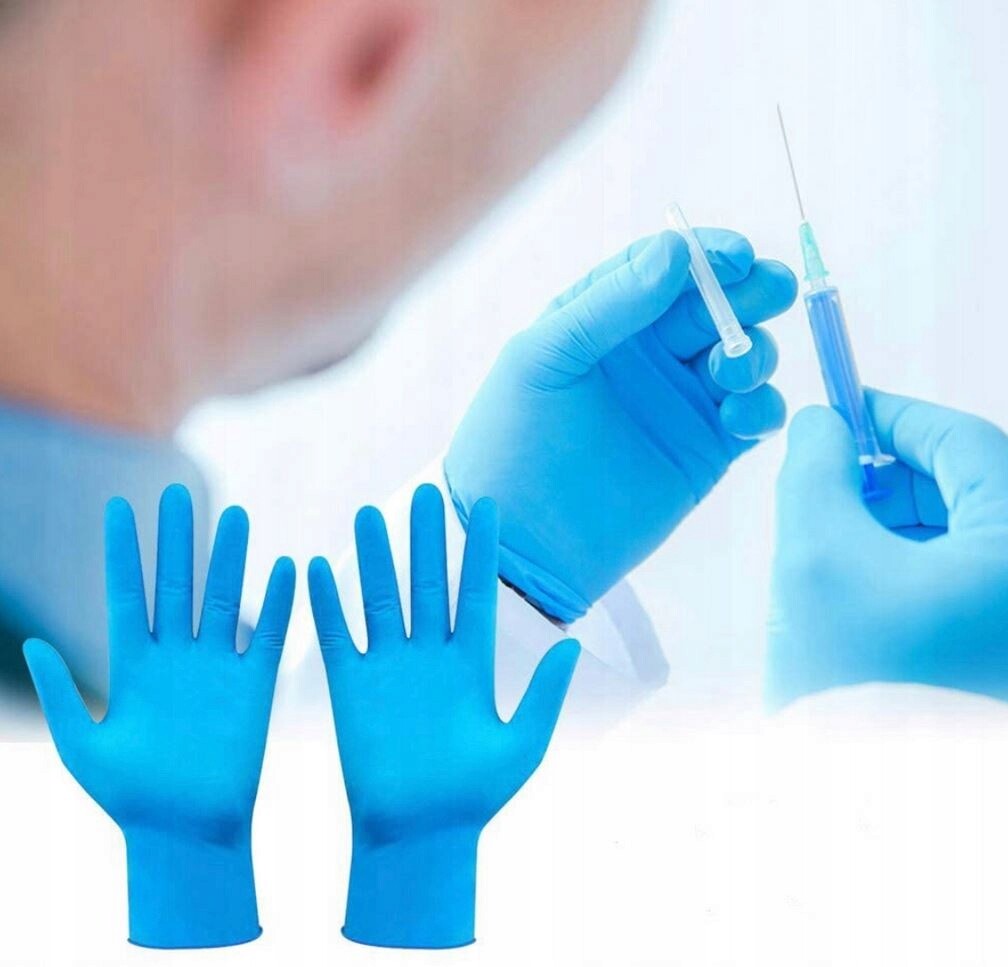 Silné Nitrilové rukavice bezpudrové M 100 kusů