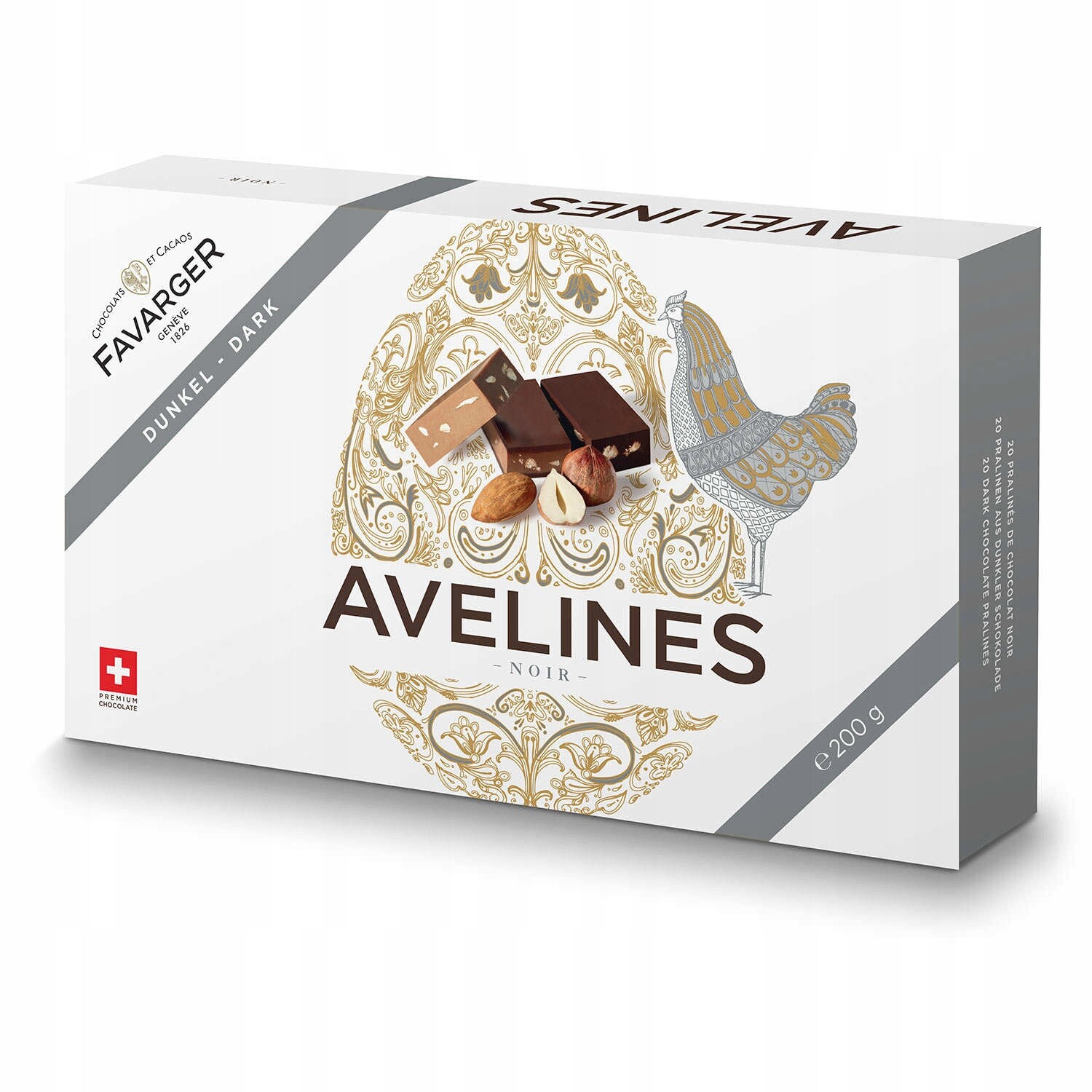 Bonboniéra čokoládová Favarger Avelines mléčná 200g dárek Den otců