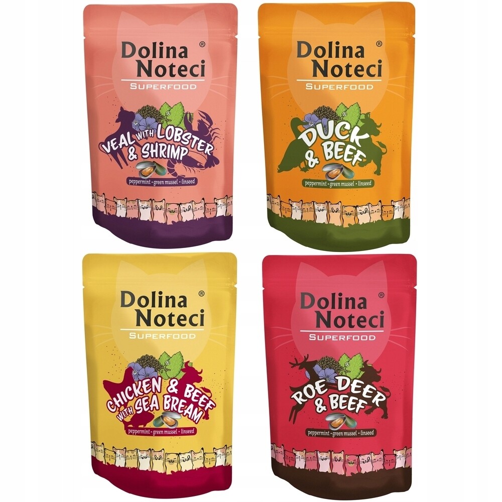 Dolina Noteci Kočka Superfood MIX 4 Příchutí 24X85 G