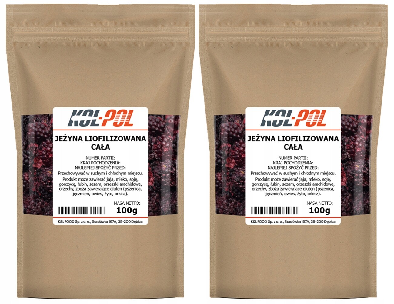 Lyofilizovaná Ostružina 200 g Celá přírodní, lyofilizované ovoce, kvalita Kol-Pol