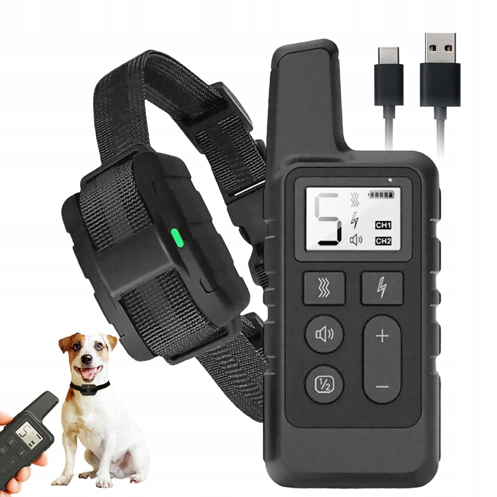 Elektrický Výcvikový Obojek Pro Psy S Dálkovým Ovládáním, Voděodolný, Výcvikový Obojek Pro Psy