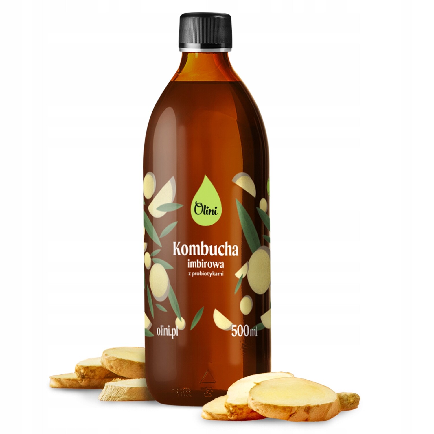 Zázvorová kombucha Olini s probiotiky jemně šumivá