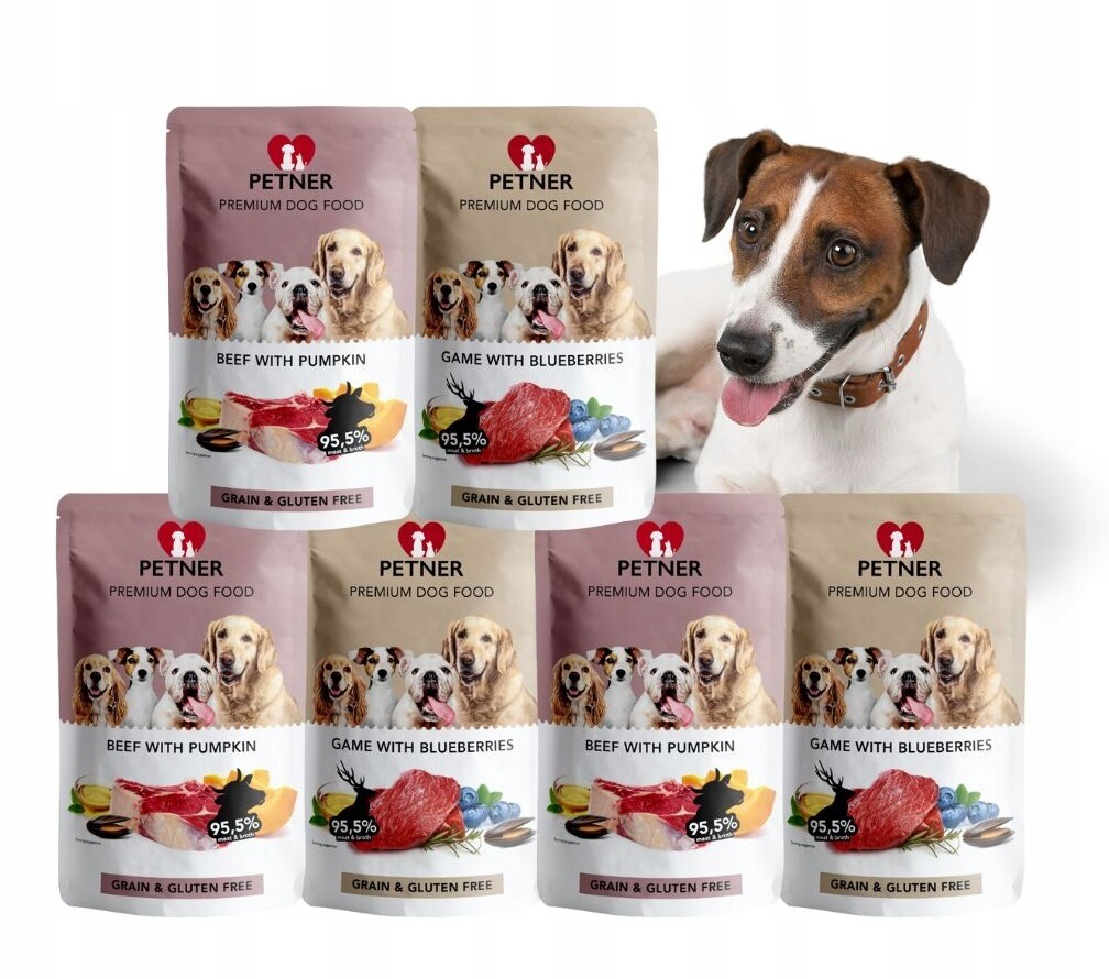 Petner Vlhké krmivo pro psy MIX 6x500 g Hovězí maso a zvěřina