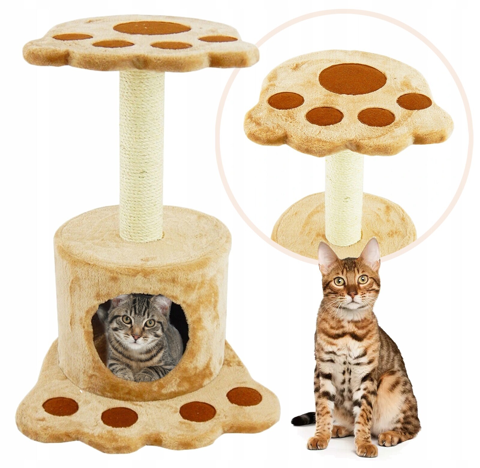 Velké Škrabadlo Budka Pelíšek Domeček Hračka Škrabací Sloupek Pro Kočky