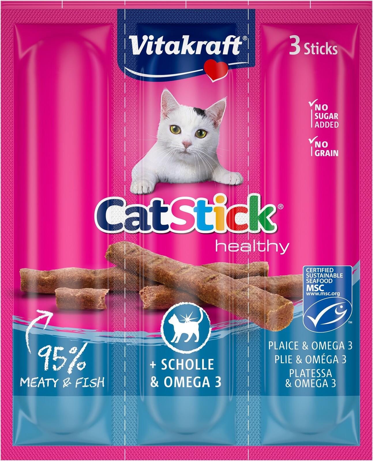 Vitakraft Cat Stick Mini 3ks platýs omega3
