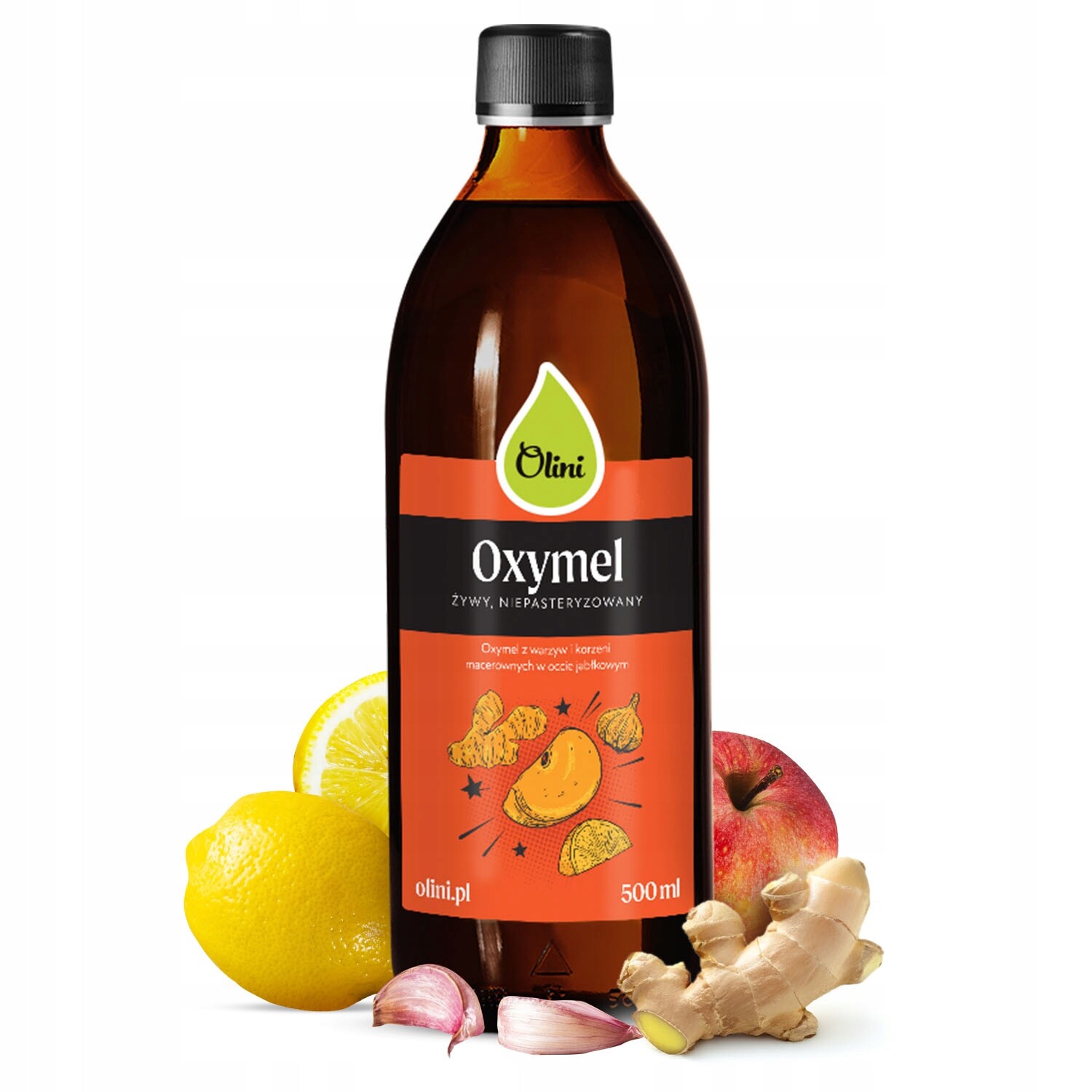 Oxymel Ohnivý cider podporuje imunitu Olini 500 ml.