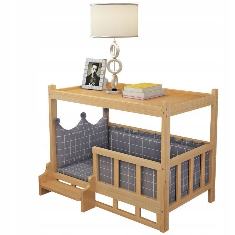 Dřevěná Noční Stolek Potah Pro Psa Kočku Schůdek Ložnice 75x50x65 CM