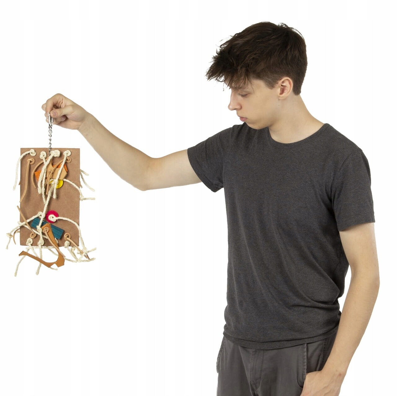 Hračka pro papoušky Kožená deska na zobání