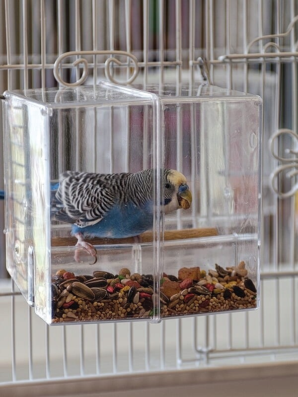 Krmítko pro papoušky Krmítko Méně nepořádku r.M