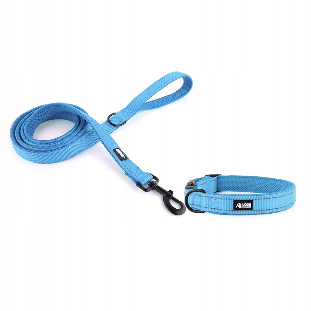 Sada vodítko a obojek Modrý komplet pro malého psa Huggy Doggy S