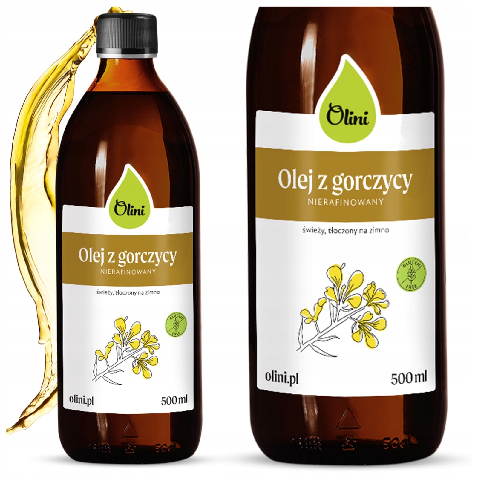 Hořčičný hořčičný olej 500 ml Nerafinovaný Olini