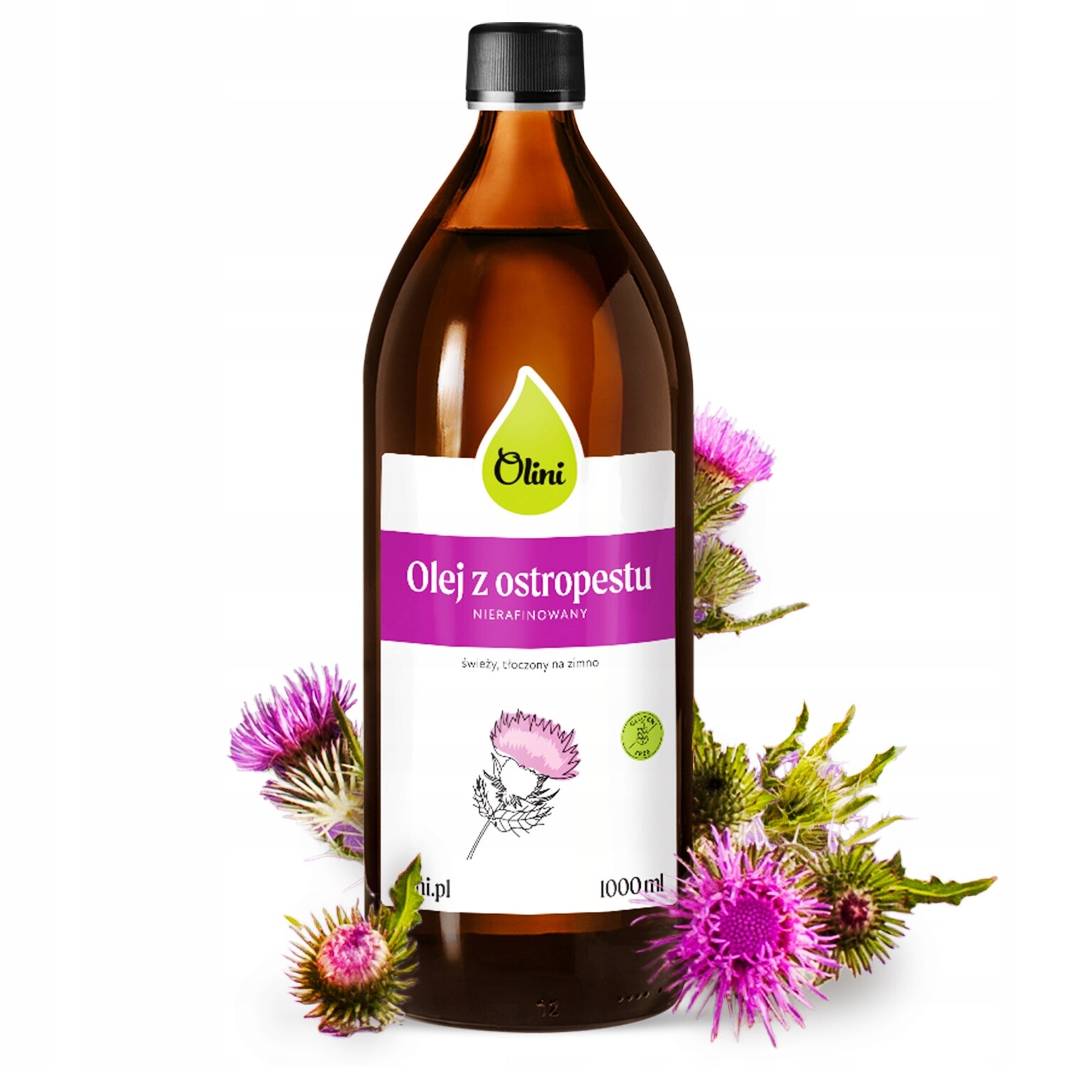 Ostropestřecový olej Olini Lisovaný za studena, na trávení OMEGA-3 a 6 1L