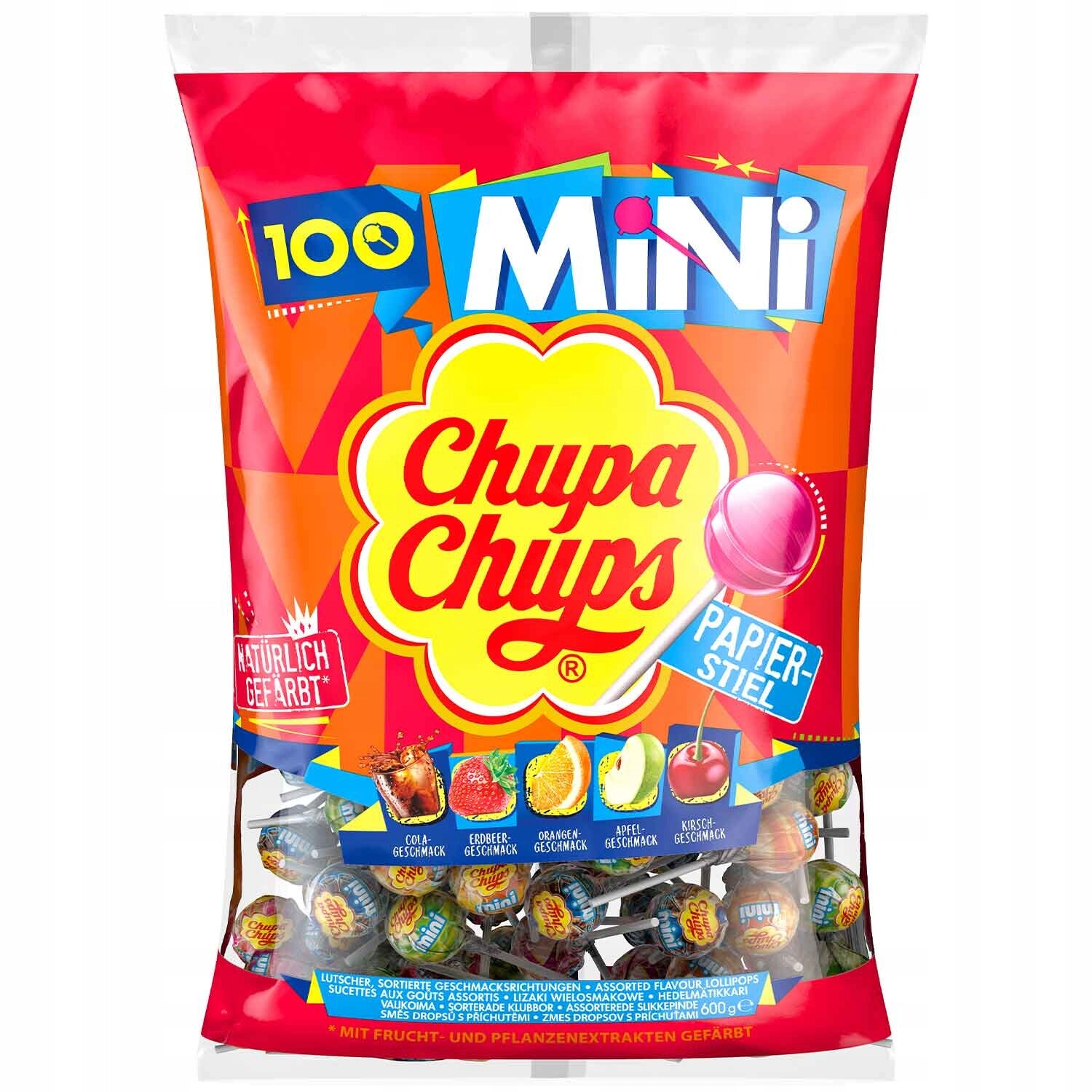 Chupa Chups mini lízátka – sáček 100 ks, 5 příchutí, 600 g