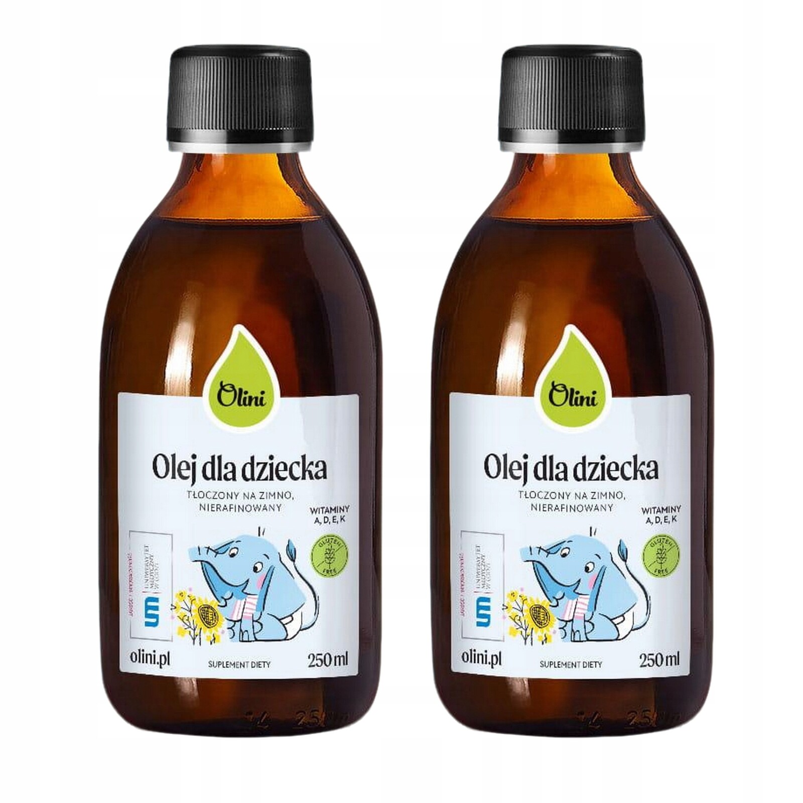 2x Dětský olej 250 ml lisovaný za studena, nerafinovaný Olini