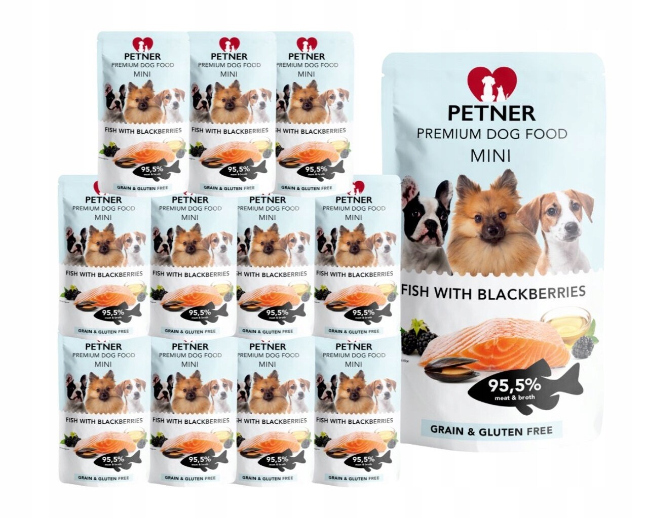 Petner Mini Vlhké krmivo pro psy Ryba s ostružinami 12x135 g