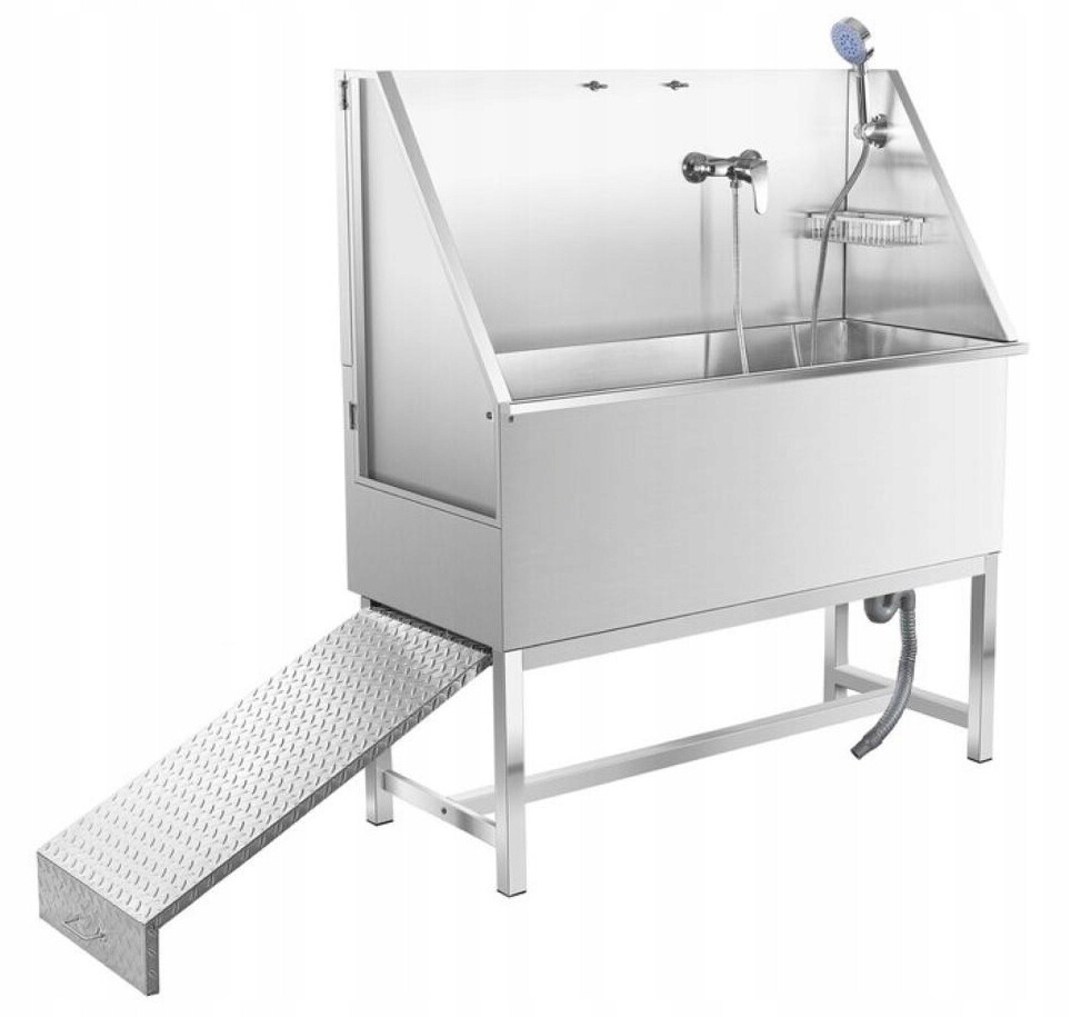 Groomerská vana na mytí psů a zvířat, veterinární dveře, rampa