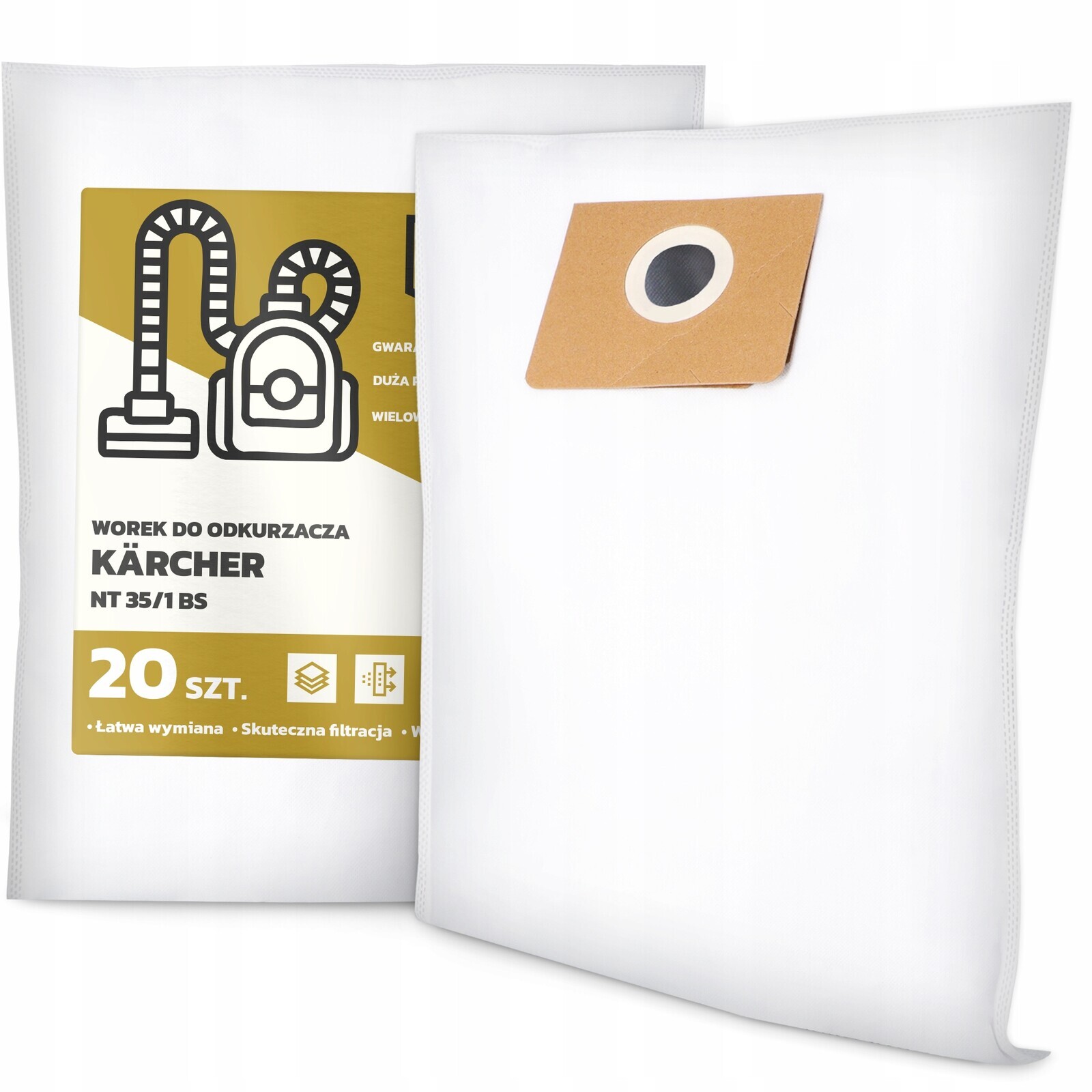 20 x Sáček Do Vysavače Kärcher Nt 35/1 Bs Syntetický Velký Sáček Sáčky G9