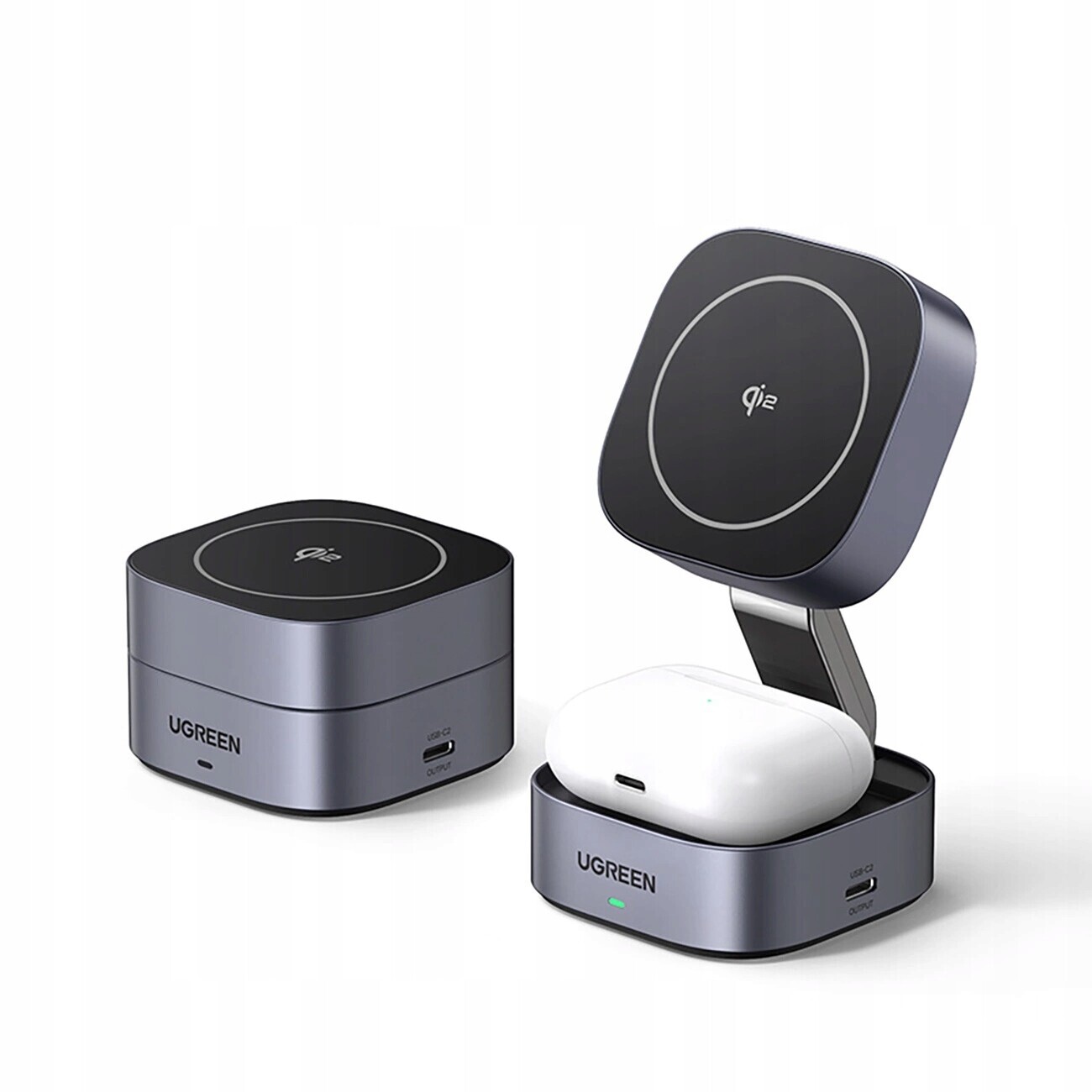 Indukční nabíječka MagSafe Ugreen W526 Qi 2v1 pro iPhone AirPods 20W Usb-c