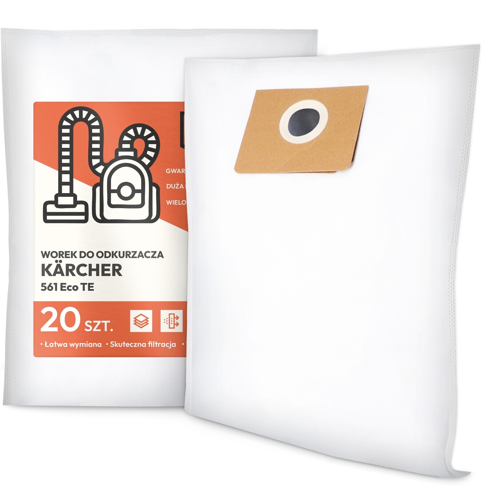 20x Sáček Do Vysavače Kärcher 561 Eco Te Syntetický Velký Sáček Sáčky G9