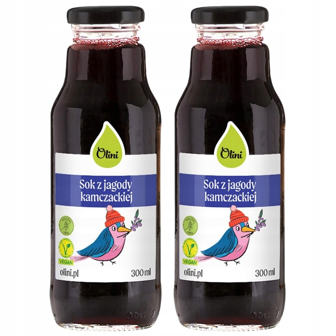 2x Šťáva z bobule kamčatské pro děti Bez cukru 100% Přírodní Olini 300ml