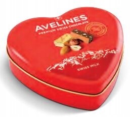 Plechovka srdce s mléčnými čokoládami Favarger Avelines dárek Den otců