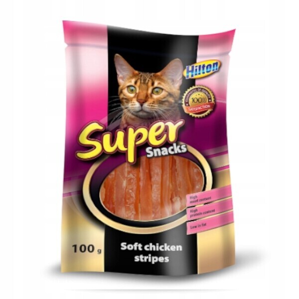 Pamlsek pro kočky Hilton Měkké kuřecí proužky 100 g