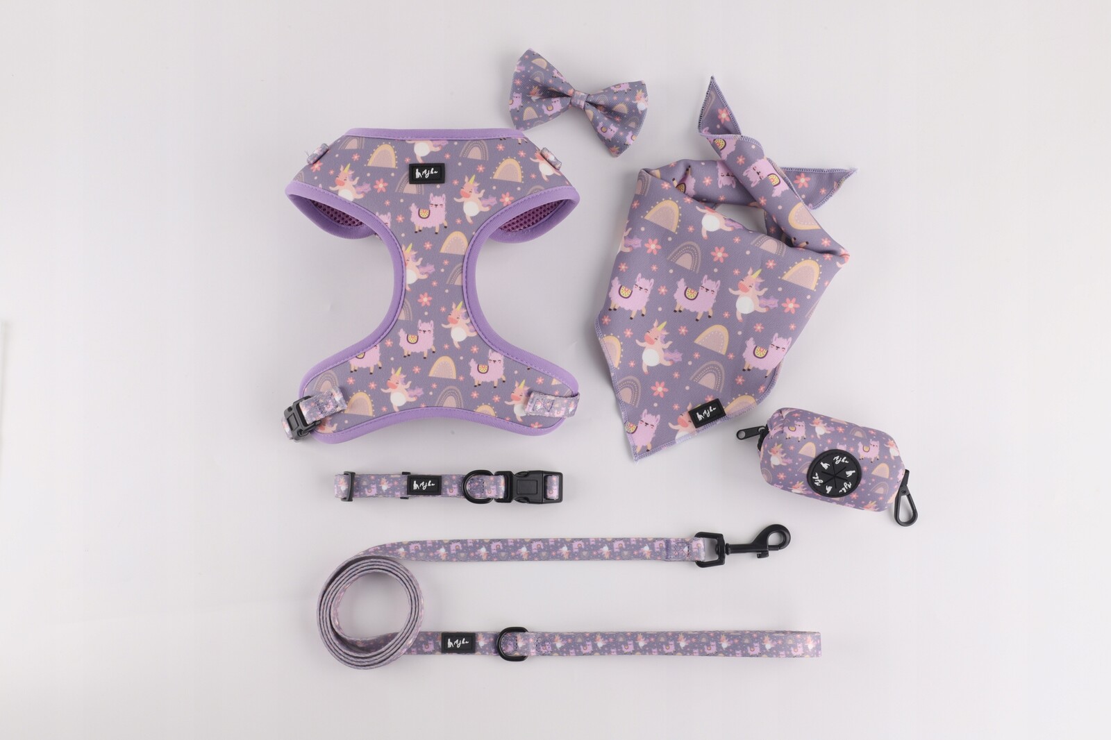 Skvělá vycházková sada pro psa, obojek vodítko, postroj, motýlek, velikost S