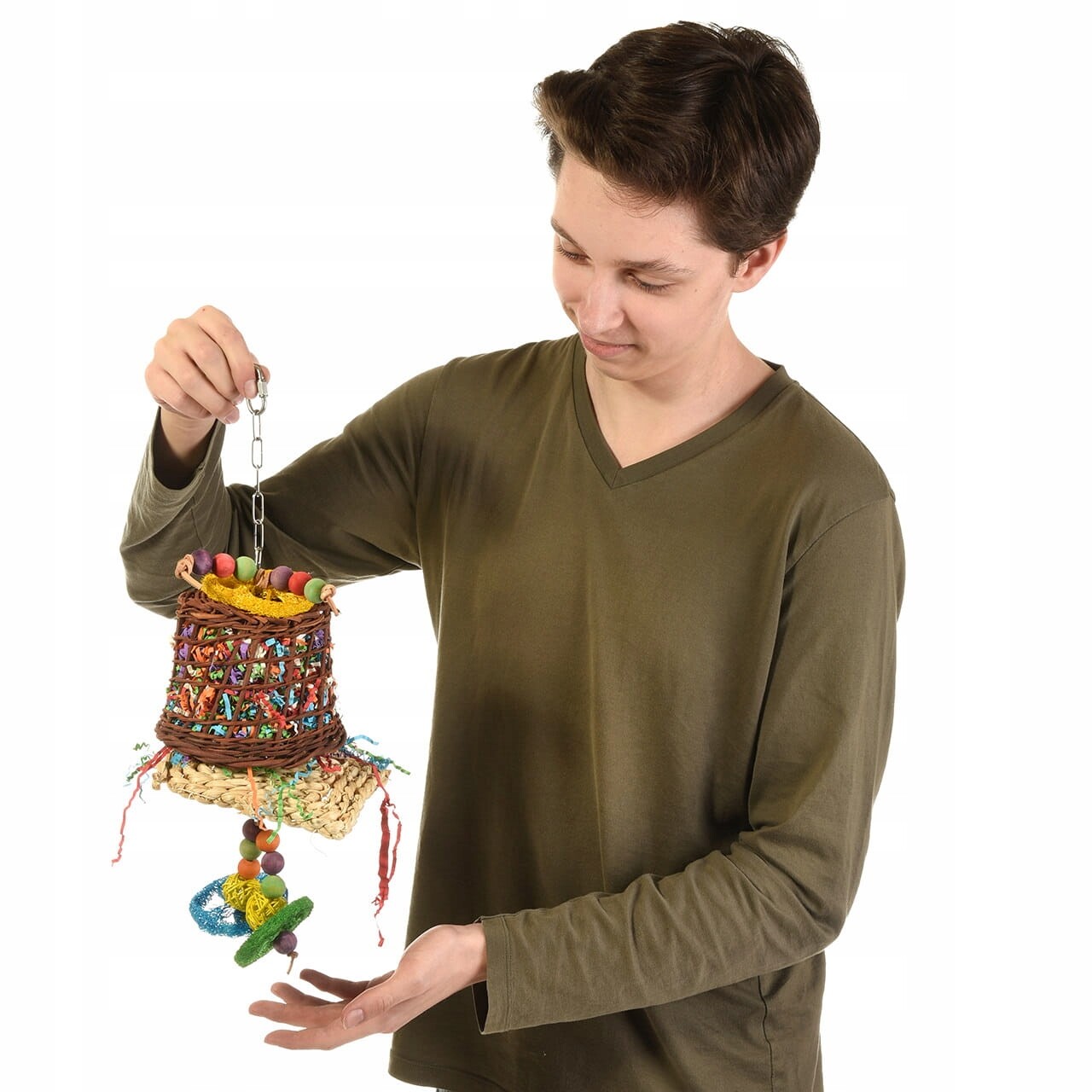 Hračka pro papoušky Barevný zvonek Zábava