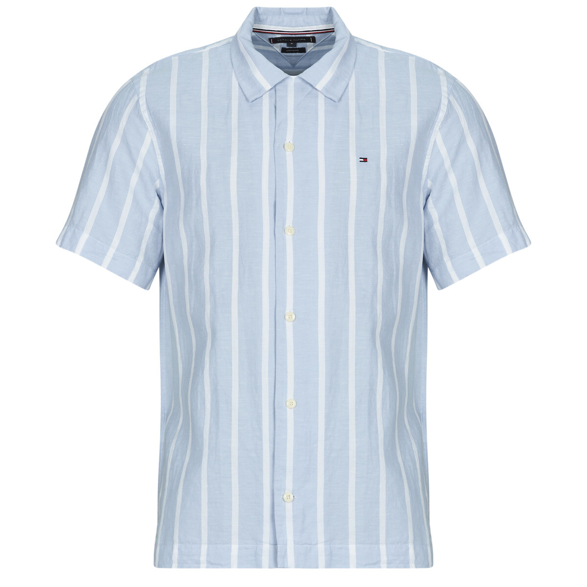 Tommy Hilfiger  LINEN BLEND STRIPED SS RF SHIRT  Modrá