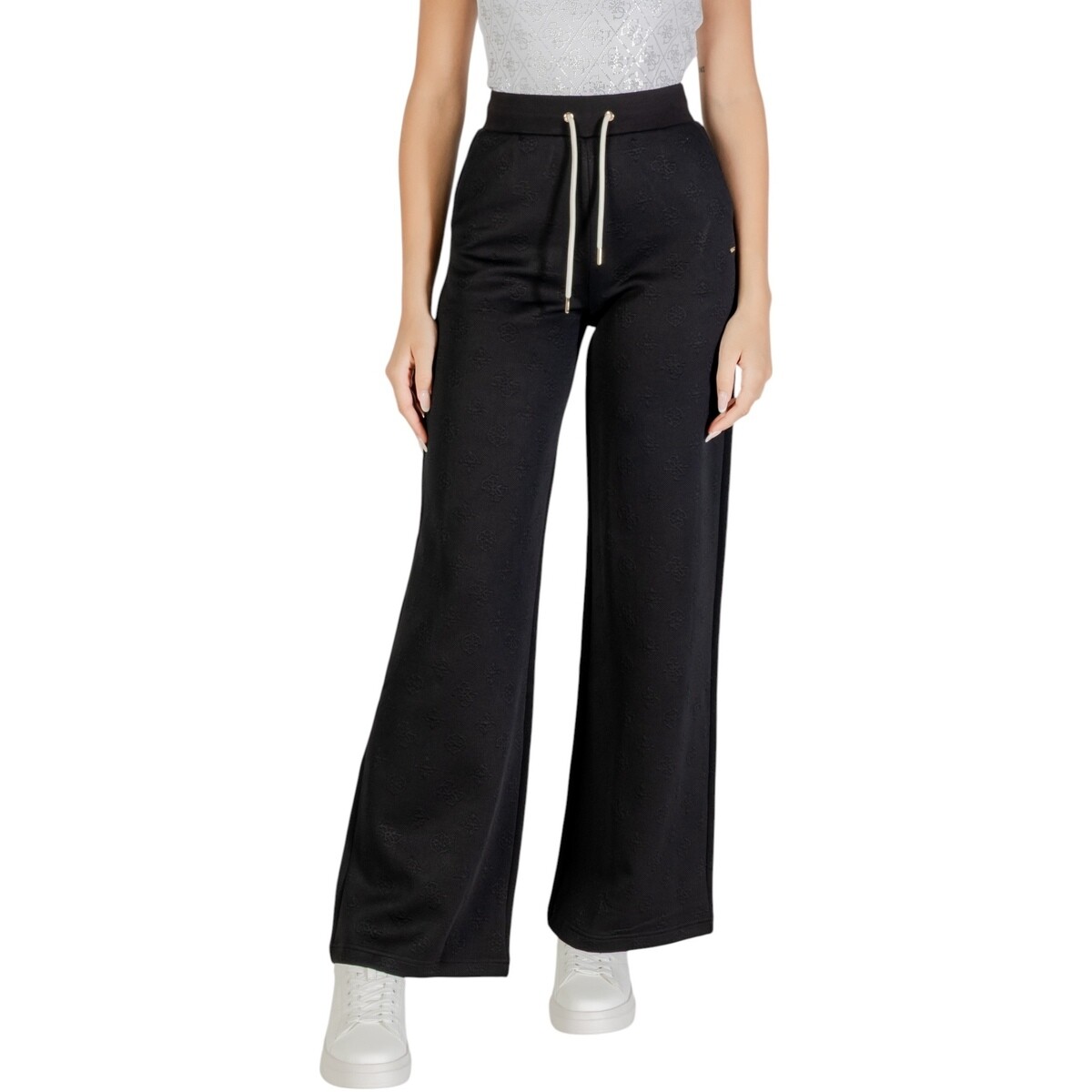 Guess  3D PEONY WIDE LENG PANTS V5YB19 KBSL2  Černá