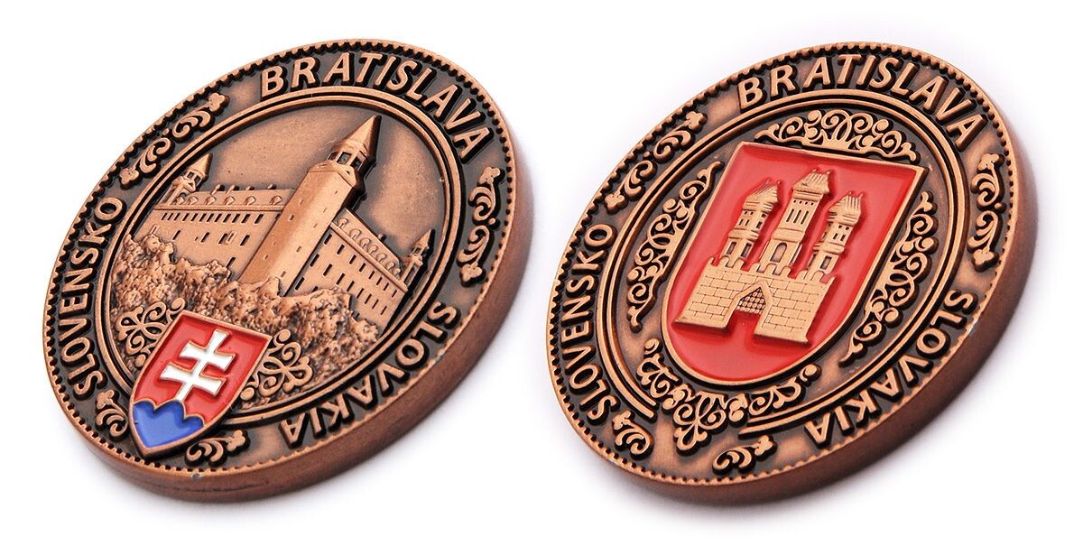 Pamětní mince Bratislava Slovensko - měděná