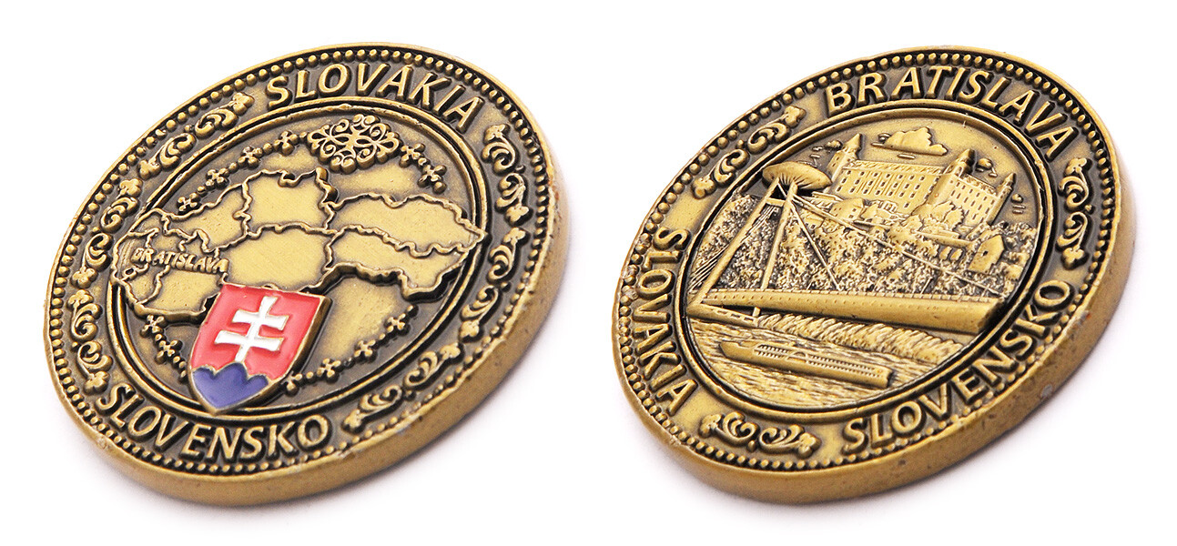 Pamětní mince Bratislava Slovensko Most SNP - tmavě zlatá
