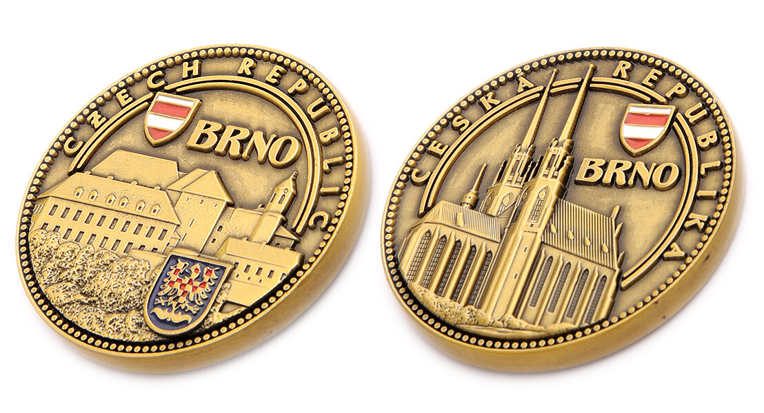 Pamětní mince Brno Czech Republic - tmavě zlatá