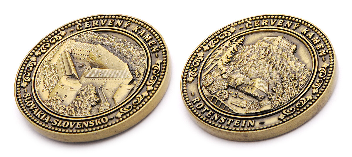Pamětní mince Červený kameň Slovensko - tmavě zlatá