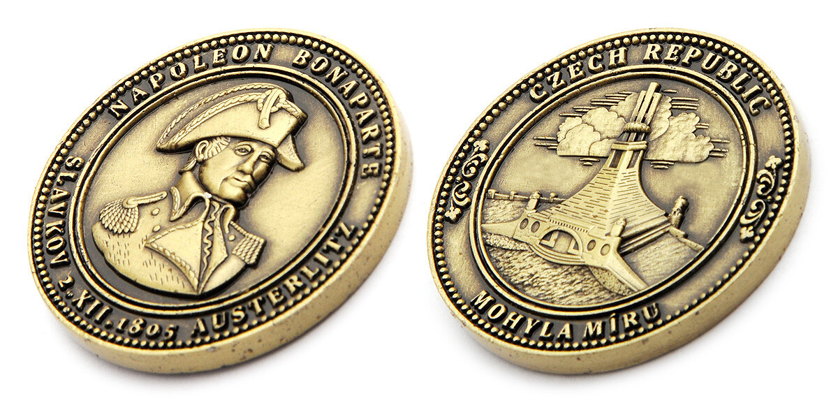 Pamětní mince Bitva u Slavkova Mohyla míru - tmavě zlatá