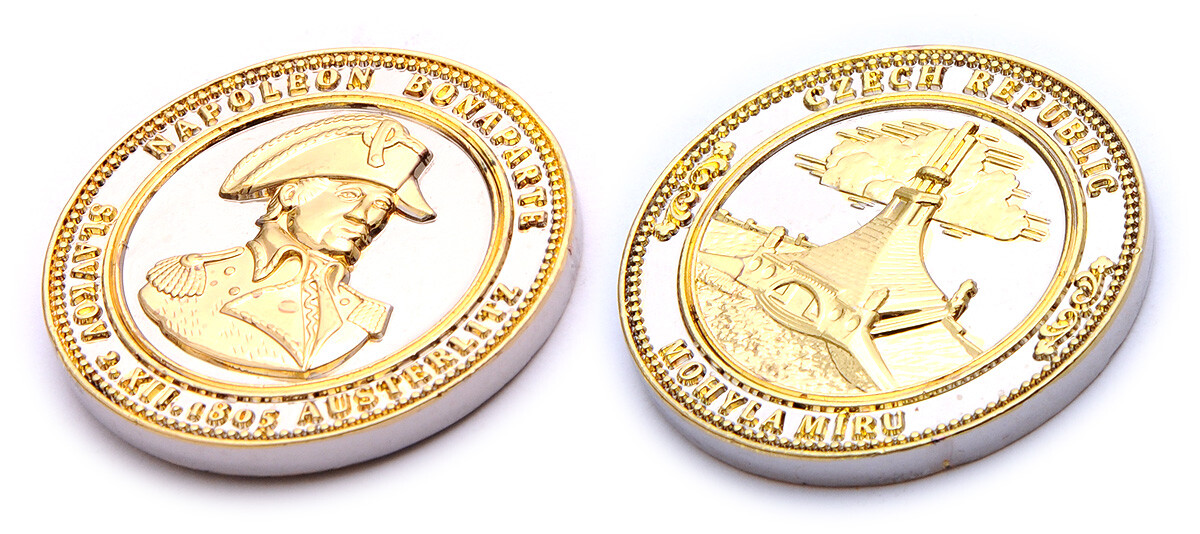 Pamětní mince Bitva u Slavkova Mohyla míru - stříbrná-zlatá