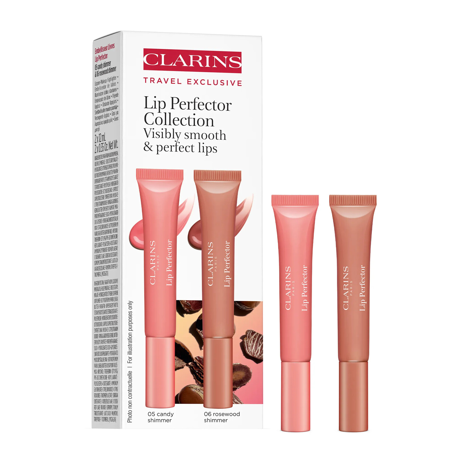 Clarins Sada lesků na rty Lip Perfector 2 x 12 ml
