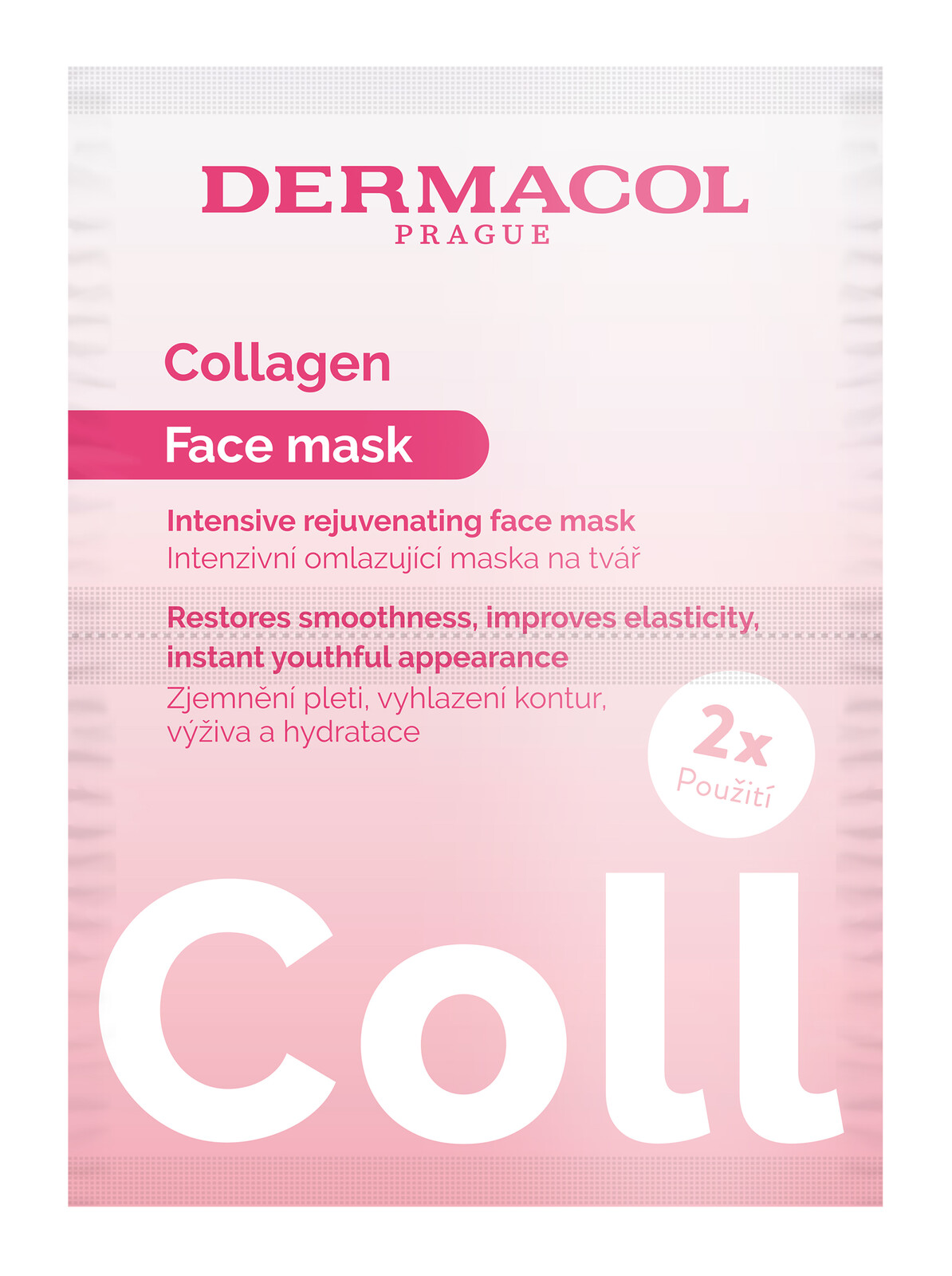 Dermacol Omlazující pleťová maska Collagen (Face Mask) 2 x 8 ml