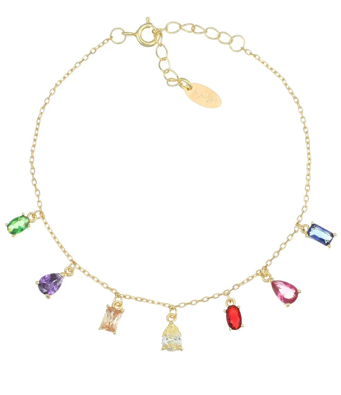 Amen Pozlacený náramek s barevnými zirkony Elegance BRRAGMZ1