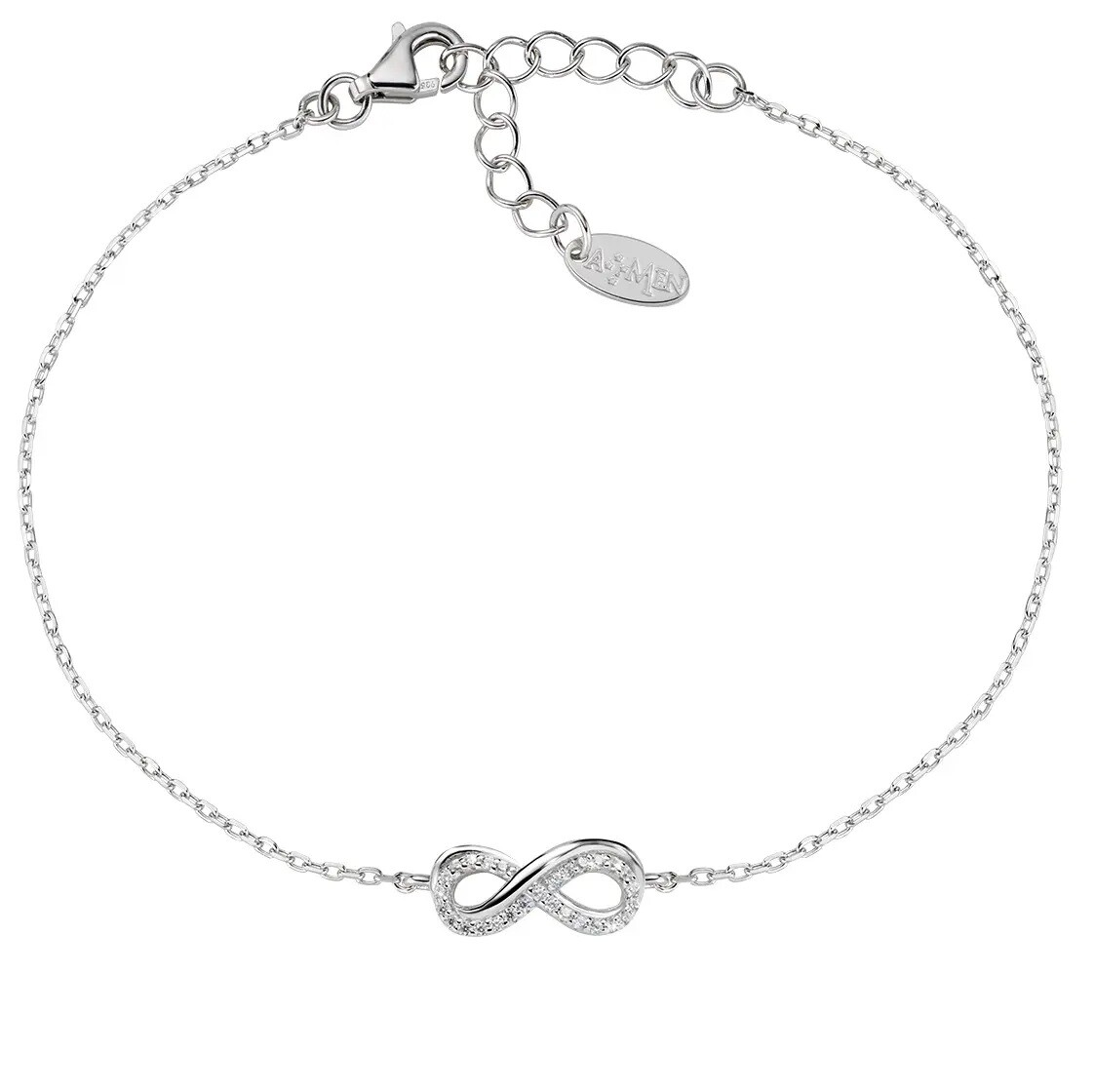 Amen Nadčasový stříbrný náramek Nekonečno Love BRINLIBBZ