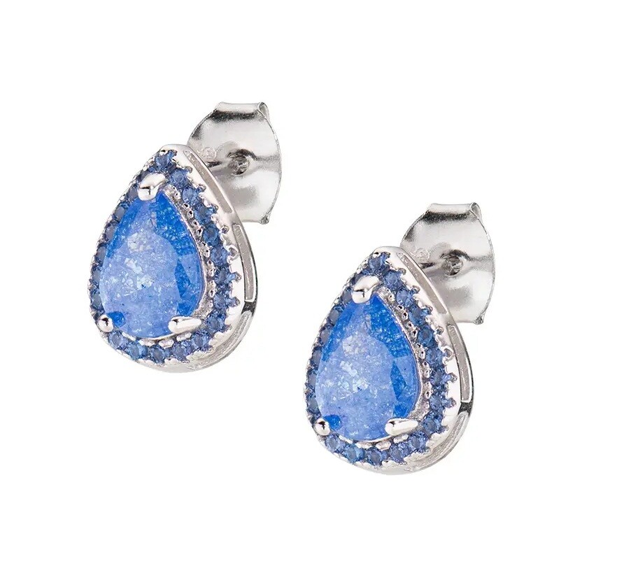 Amen Krásné stříbrné náušnice Tear Drop Lady ECRGBBLBLZ