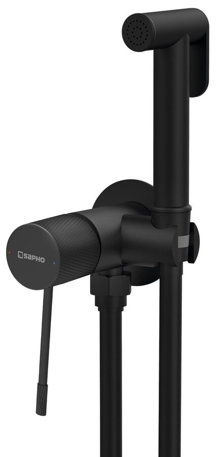 SAPHO SOLARIS podomítková bidetová baterie se Stop sprškou, kulatá, černá mat WD040B