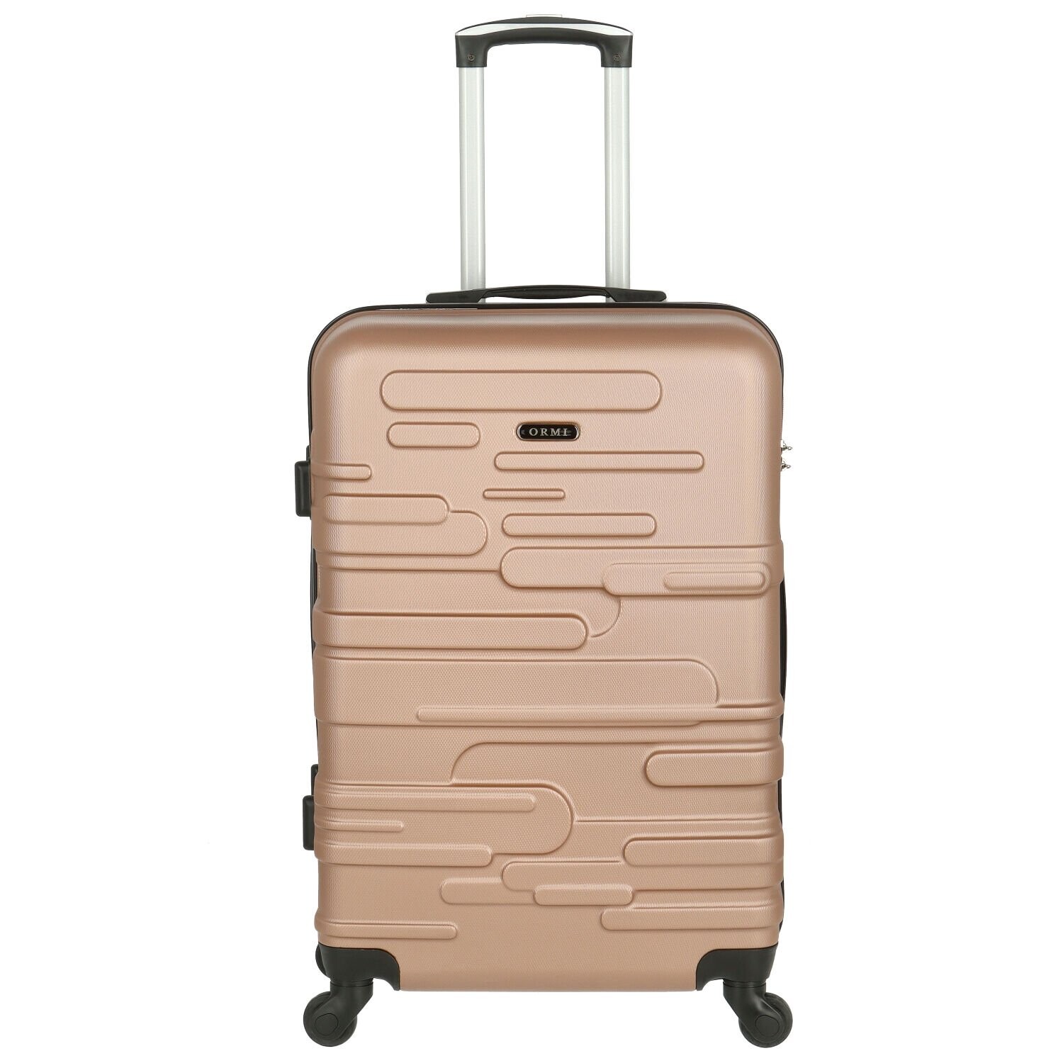 Cestovní plastový kufr Ormi Basil velikost M, zlatorůžový