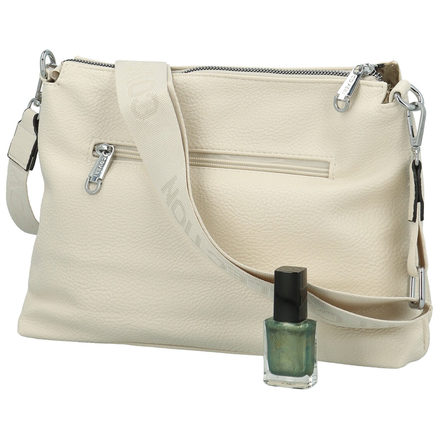 Stylová dámská koženková crossbody kabelka Verrona new, krémová