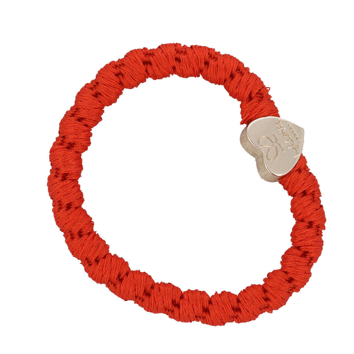 By Eloise London Woven Gold Heart Red Orange náramek / gumička do vlasů pro ženy