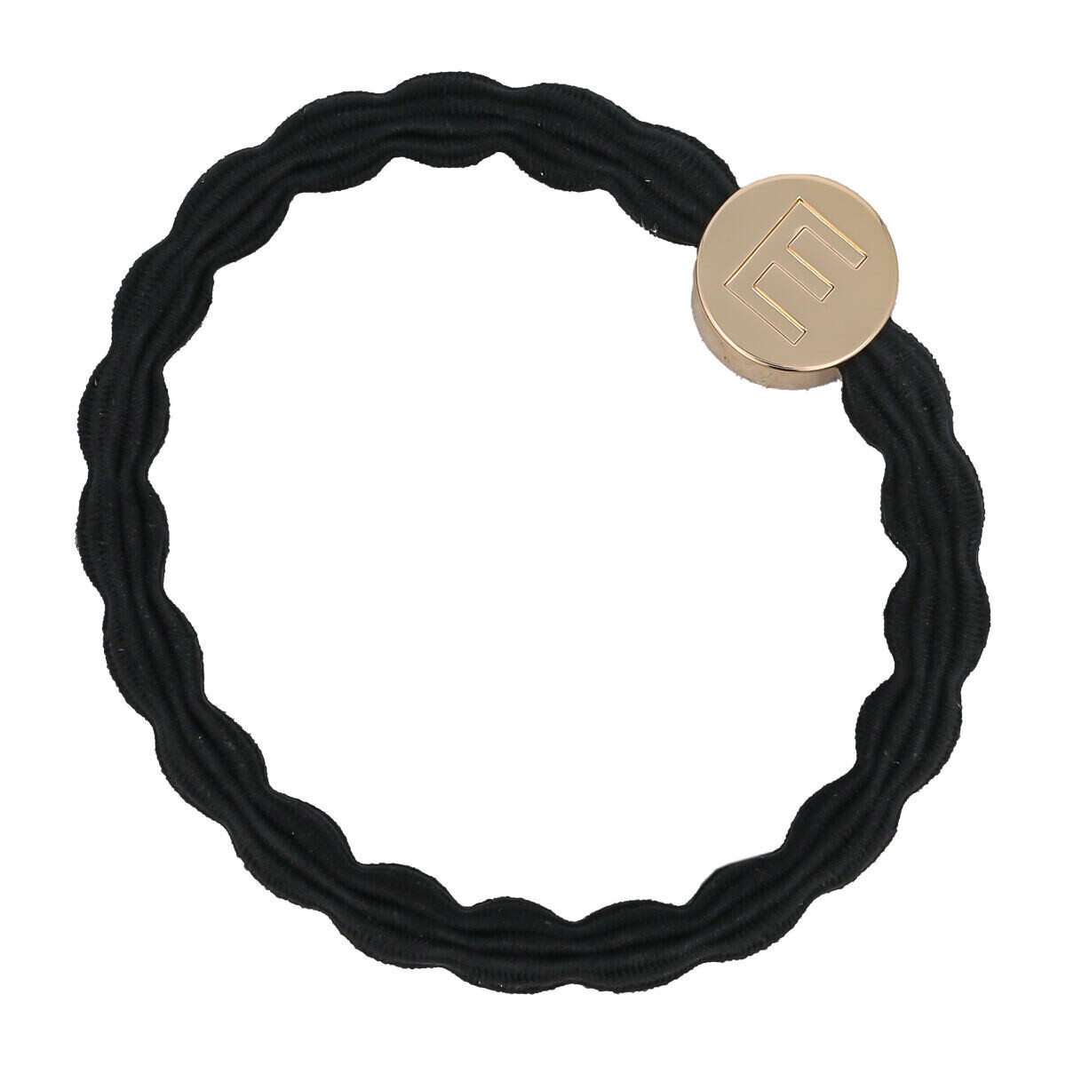 By Eloise London Letter Charms Gold E náramek / gumička do vlasů odstín black unisex