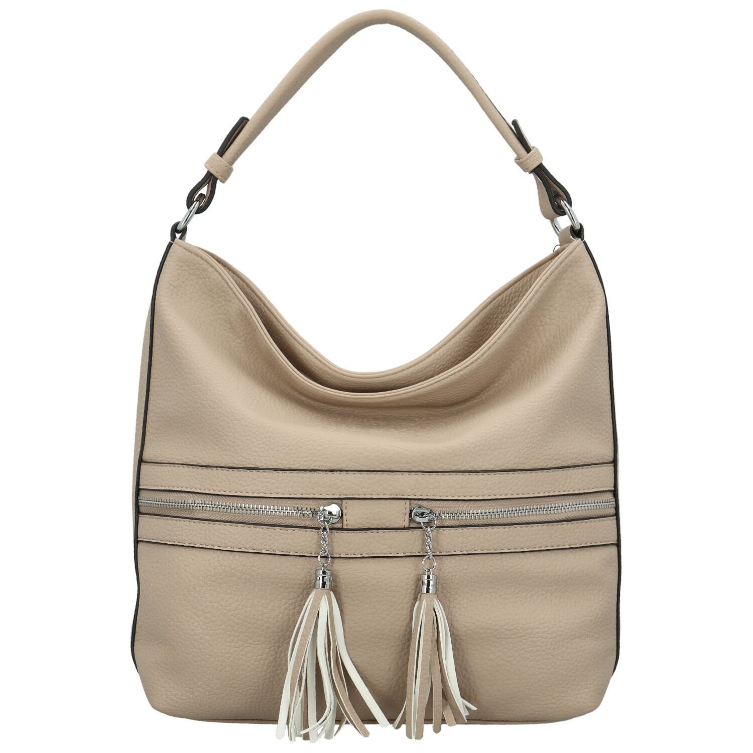 Trendy dámská koženková kabelka na rameno Birgit, béžová