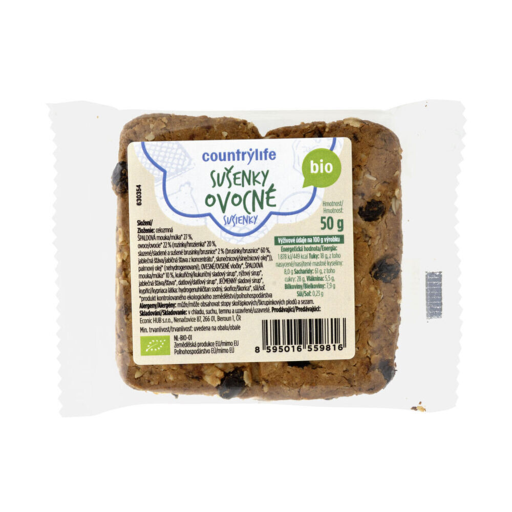 Sušenky ovocné 50 g BIO   COUNTRY LIFE