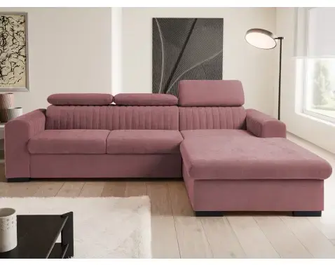 Rohová sedačka Sansa, starorůžová látka, pravý roh
