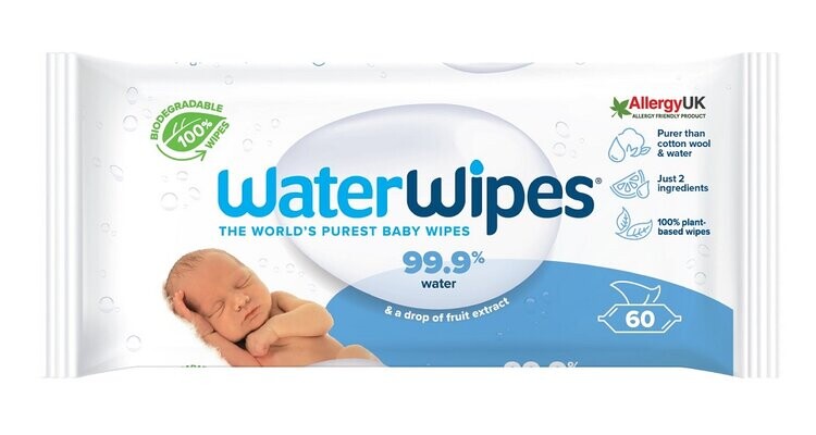 WATERWIPES Ubrousky vlhčené bez obsahu plastů 60 ks